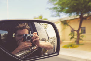 fotografowanie z samochodu autoportret