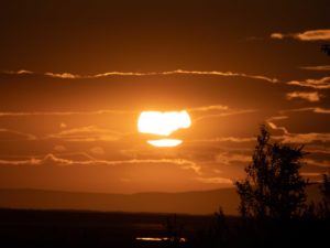 Zachód słońca na Islandii