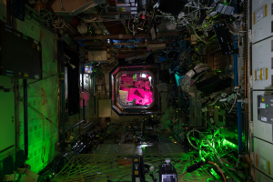 Wnętrze ISS wygląda jak scena z filmu science-fiction. / Źródło: NASA